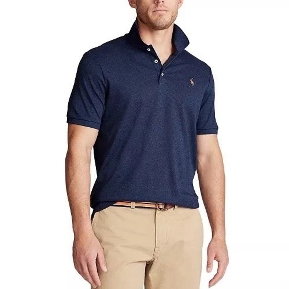 Polo Ralph Lauren Mens XL Classic Fit Soft Navy Heather Polo Shirt 710832748014
